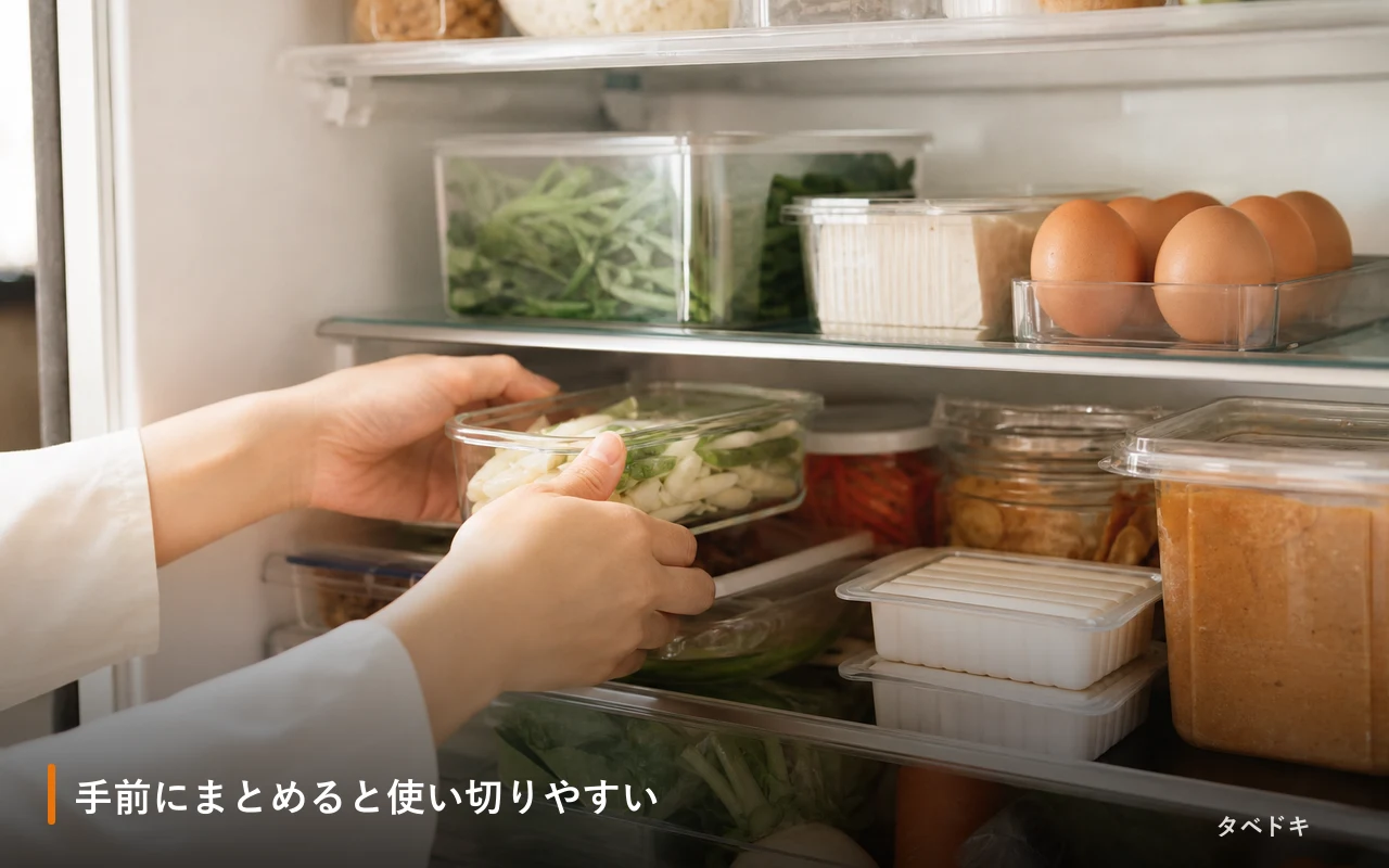 手前にまとめると使い切りやすい