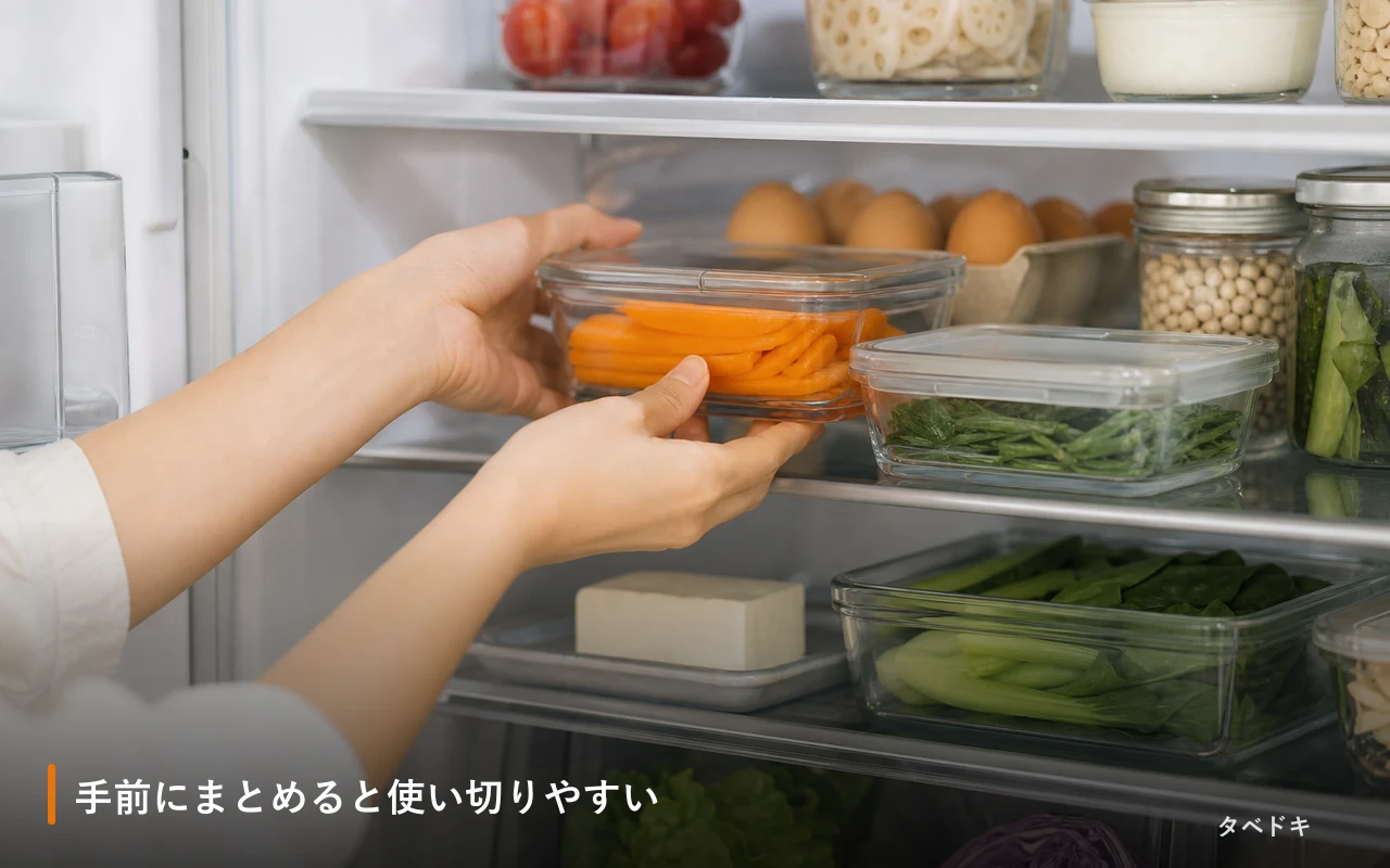 手前にまとめると使い切りやすい