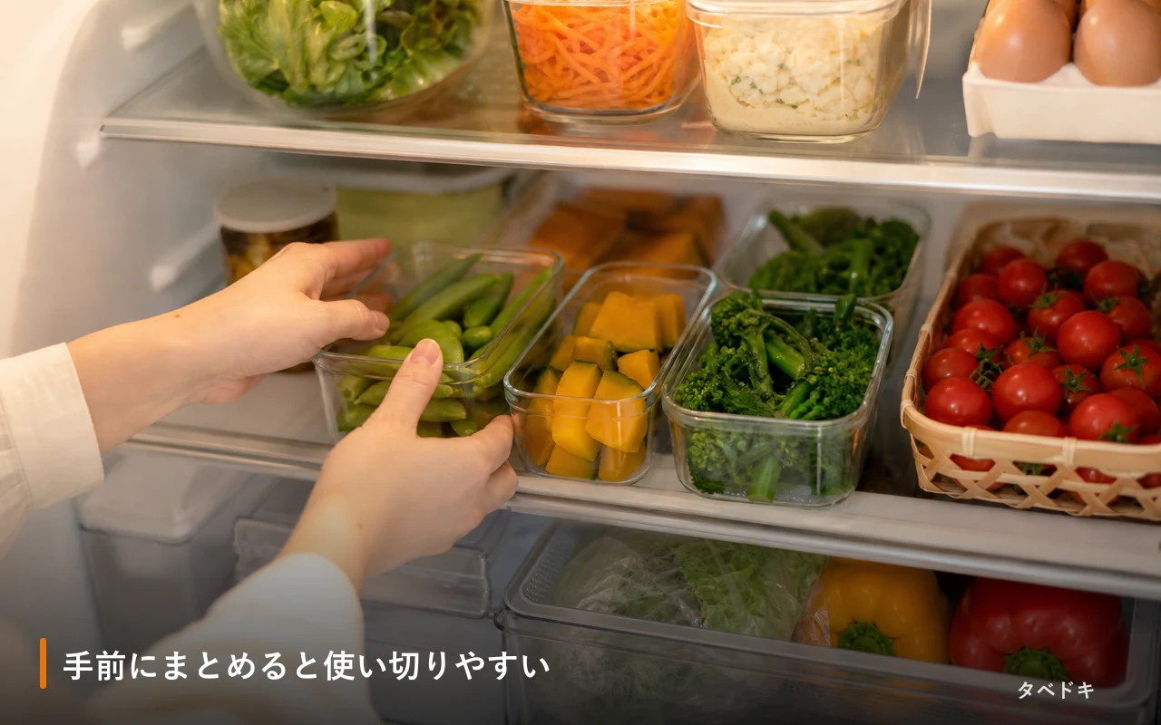 手前にまとめると使い切りやすい
