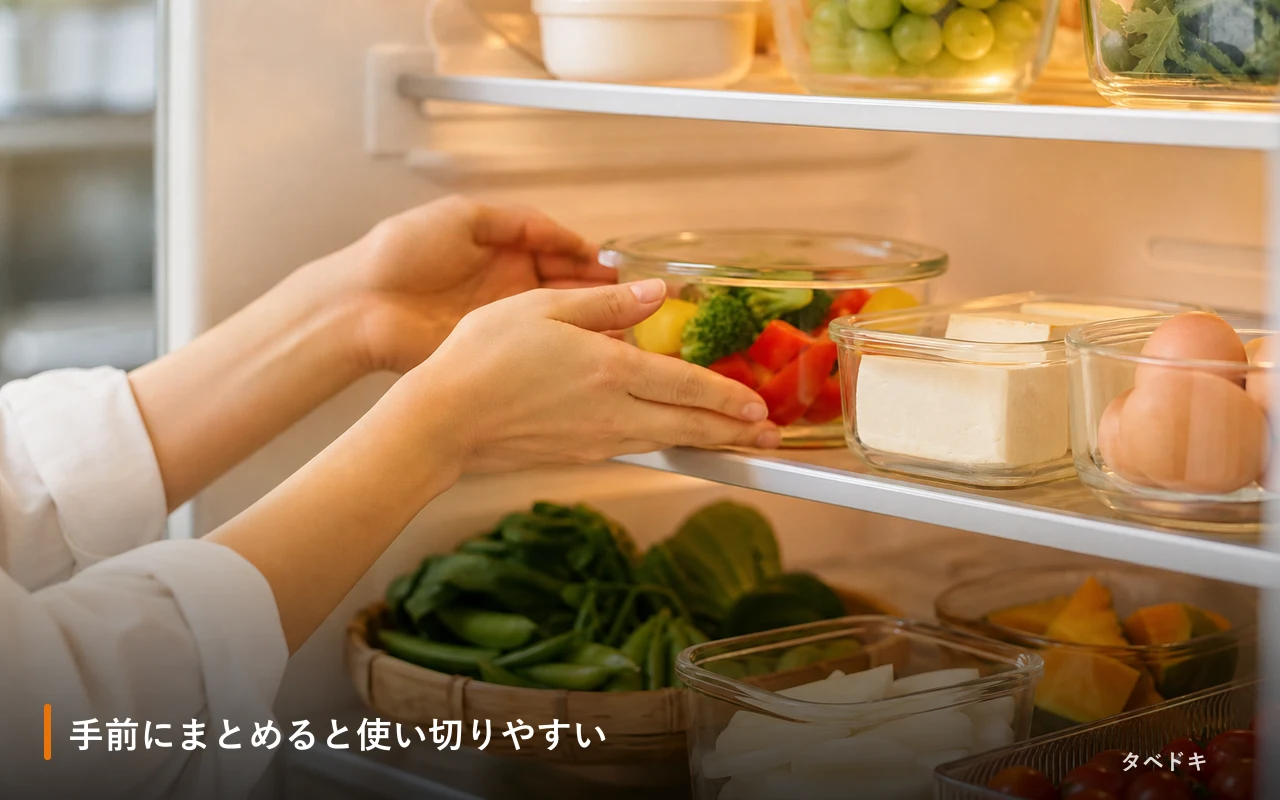 手前にまとめると使い切りやすい