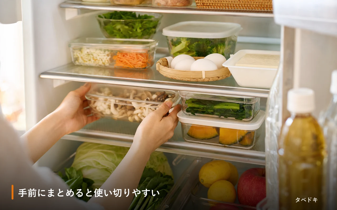 手前にまとめると使い切りやすい
