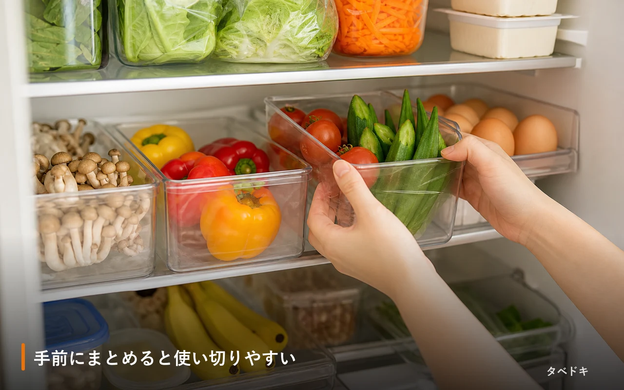 手前にまとめると使い切りやすい