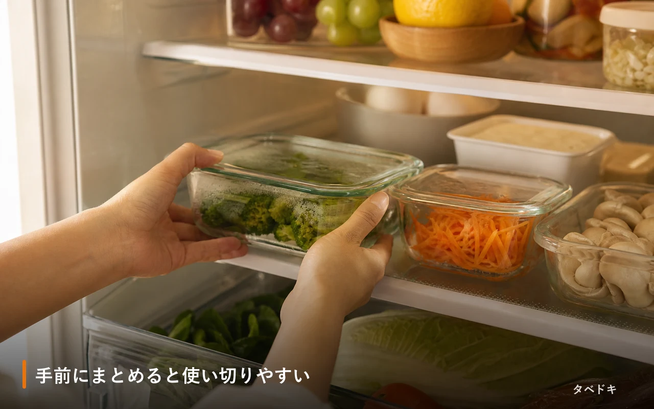 手前にまとめると使い切りやすい