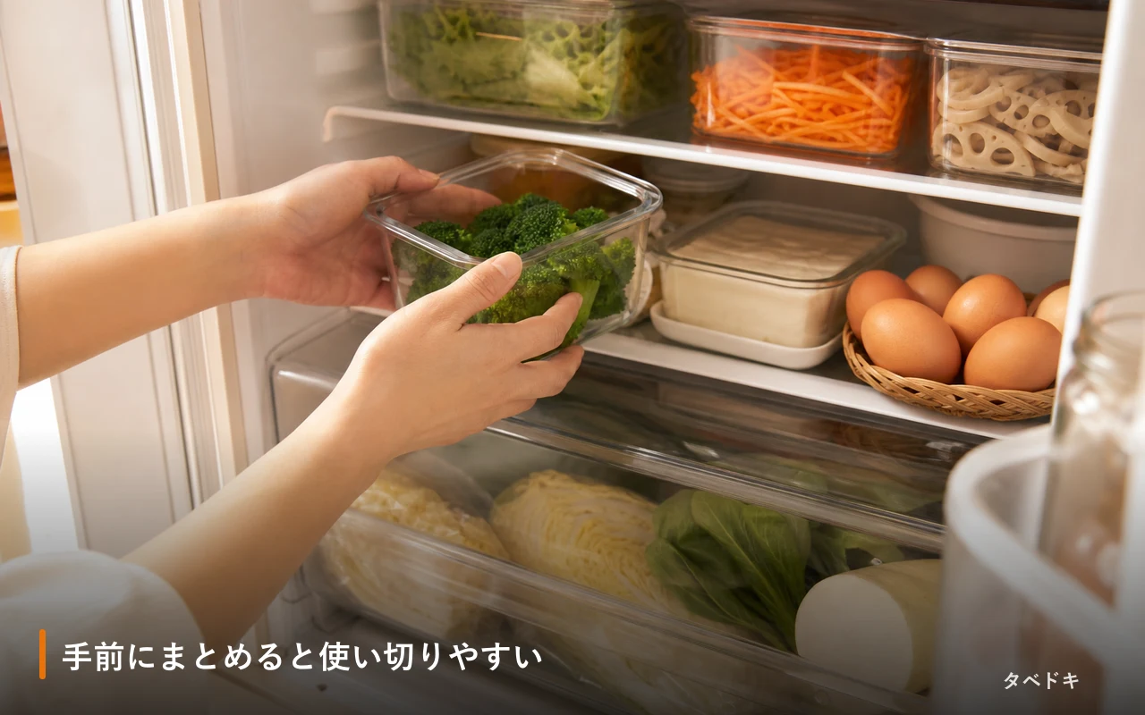 手前にまとめると使い切りやすい