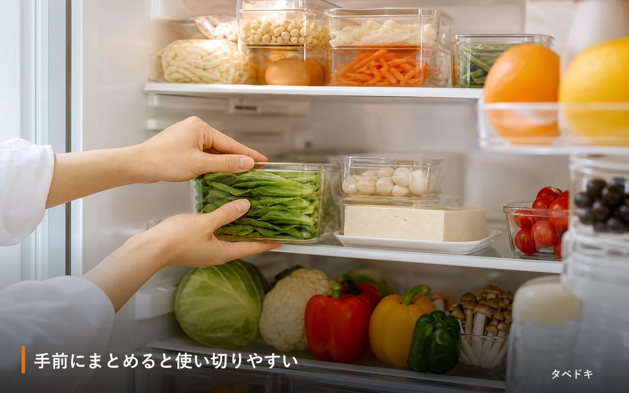 手前にまとめると使い切りやすい