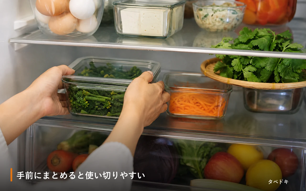 手前にまとめると使い切りやすい