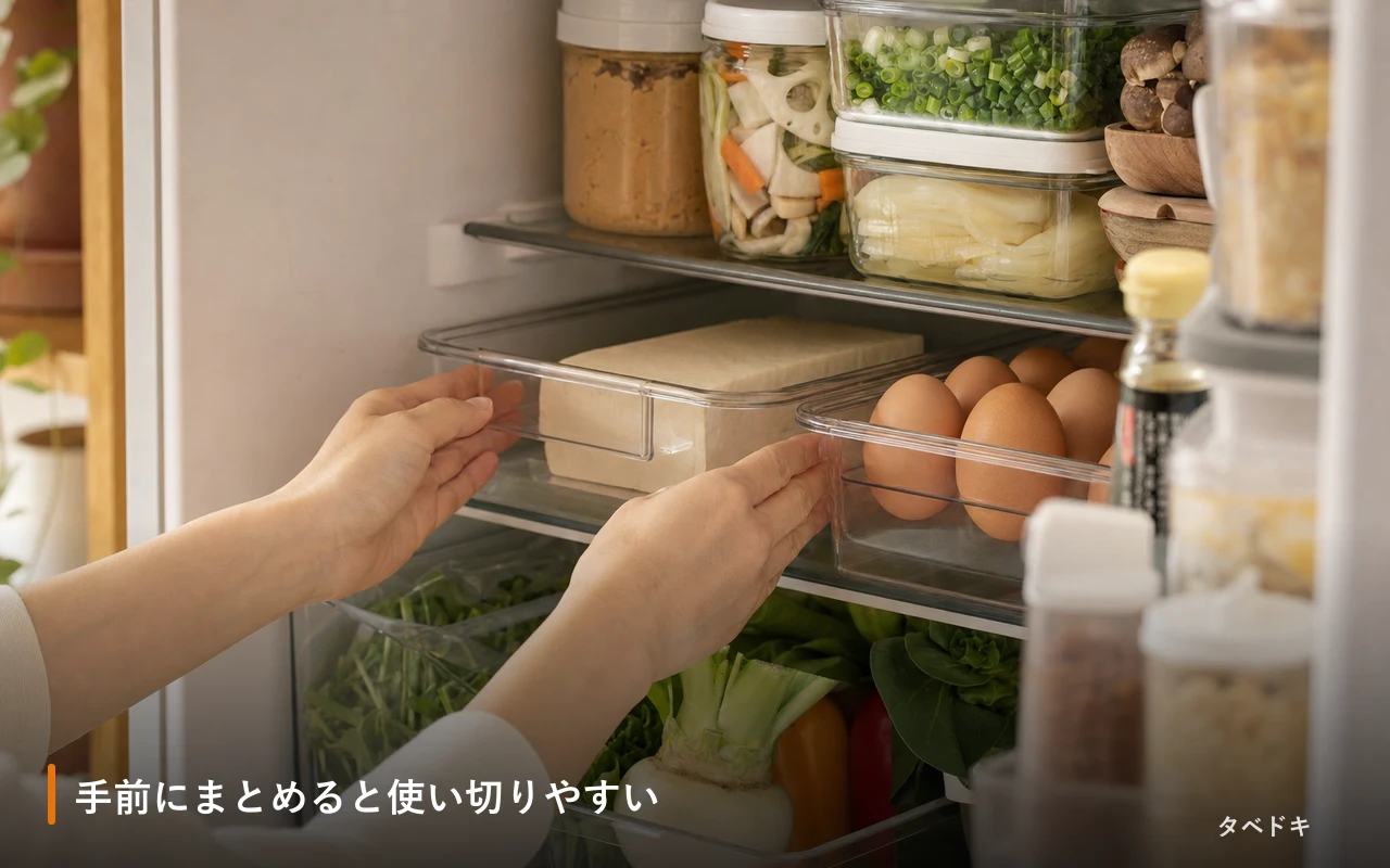 手前にまとめると使い切りやすい