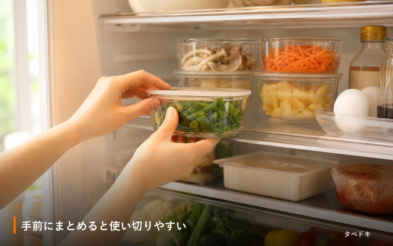手前にまとめると使い切りやすい