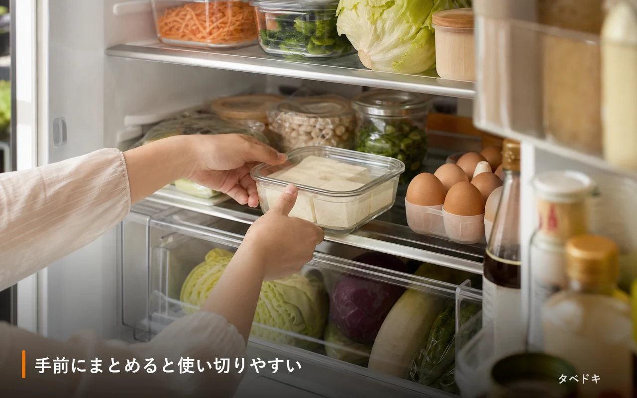 手前にまとめると使い切りやすい
