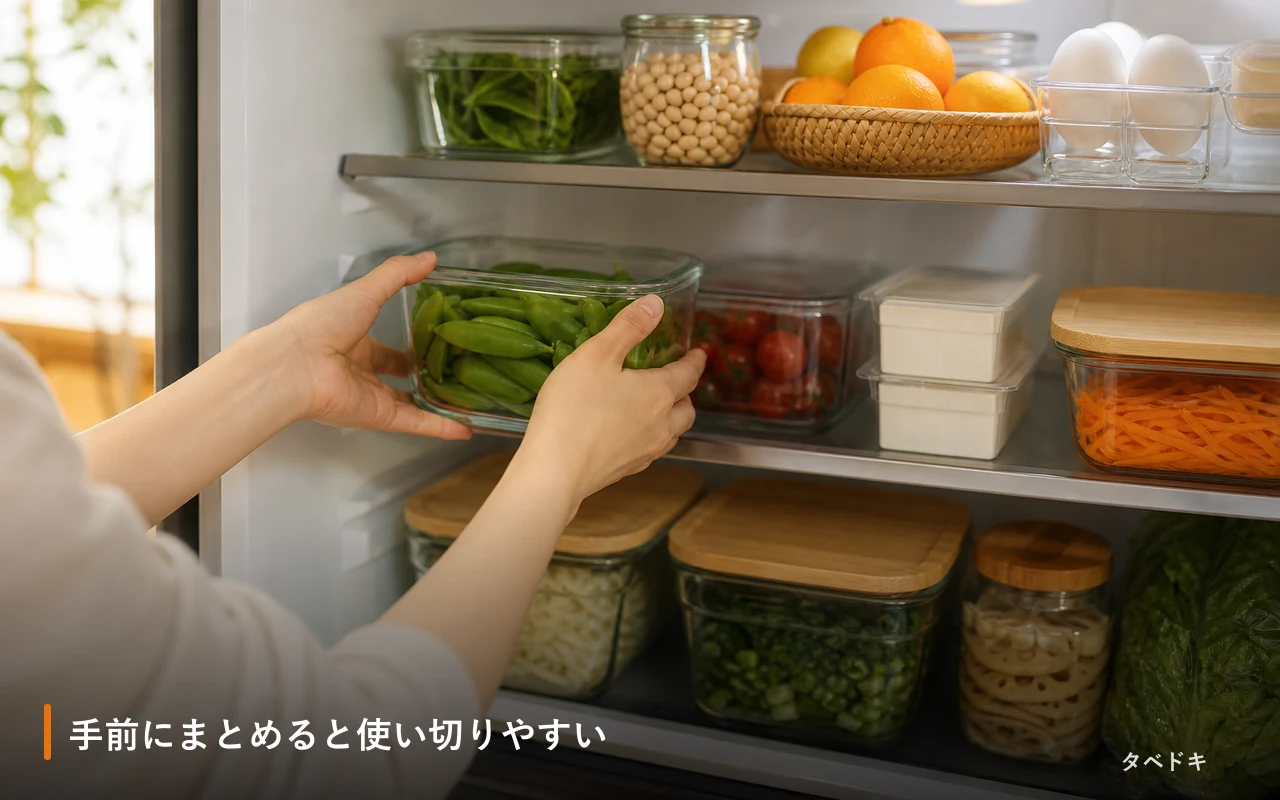 手前にまとめると使い切りやすい