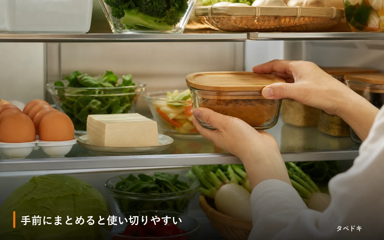 手前にまとめると使い切りやすい