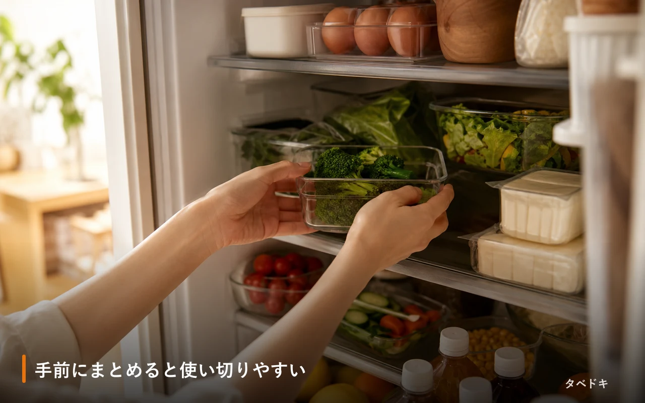 手前にまとめると使い切りやすい