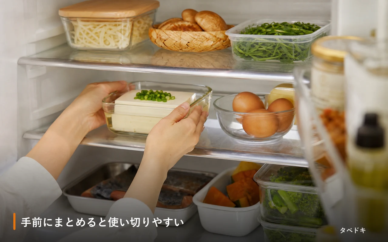 手前にまとめると使い切りやすい