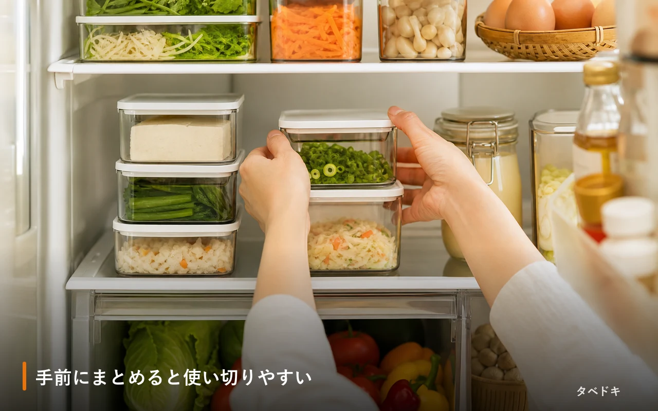 手前にまとめると使い切りやすい