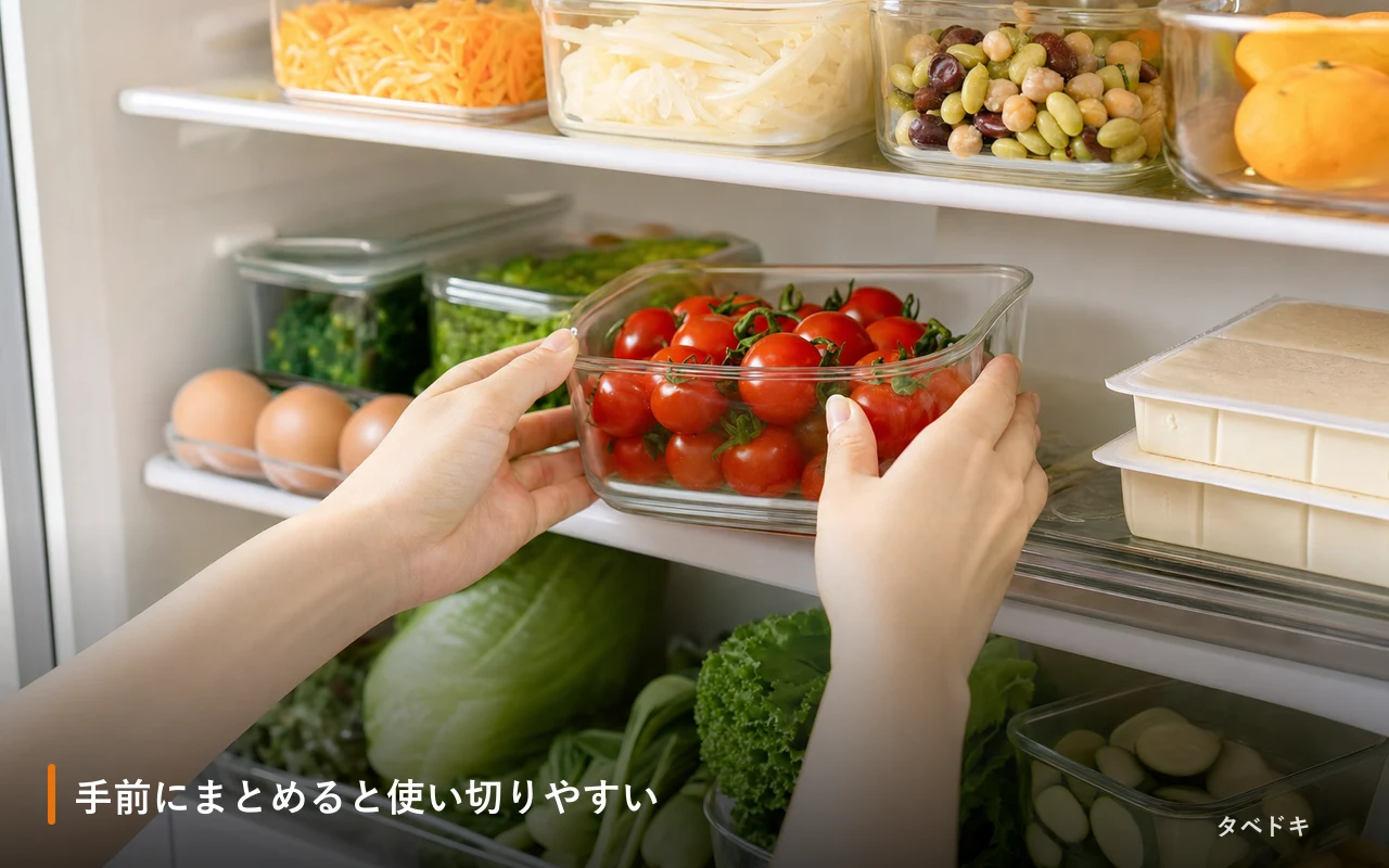 手前にまとめると使い切りやすい