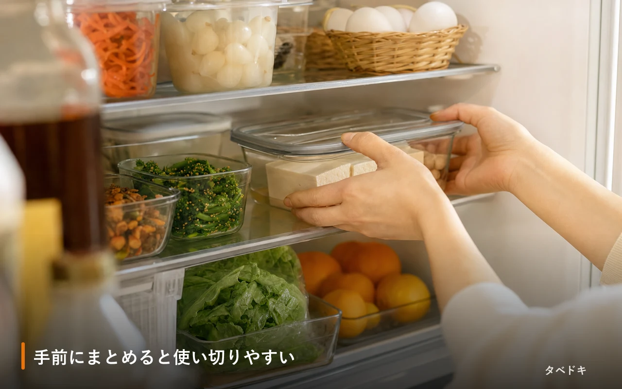 手前にまとめると使い切りやすい