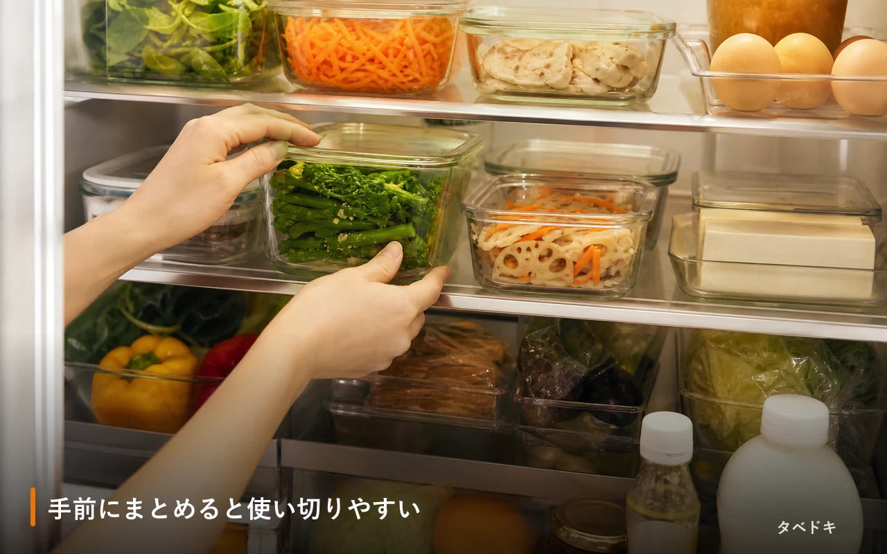 手前にまとめると使い切りやすい