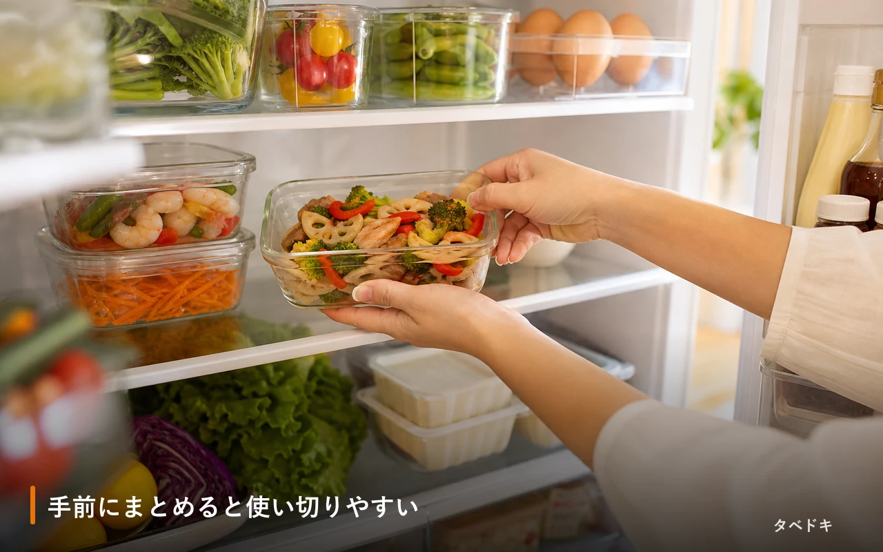 手前にまとめると使い切りやすい