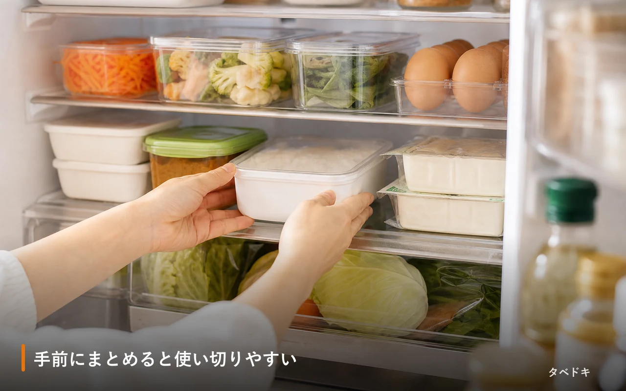 手前にまとめると使い切りやすい