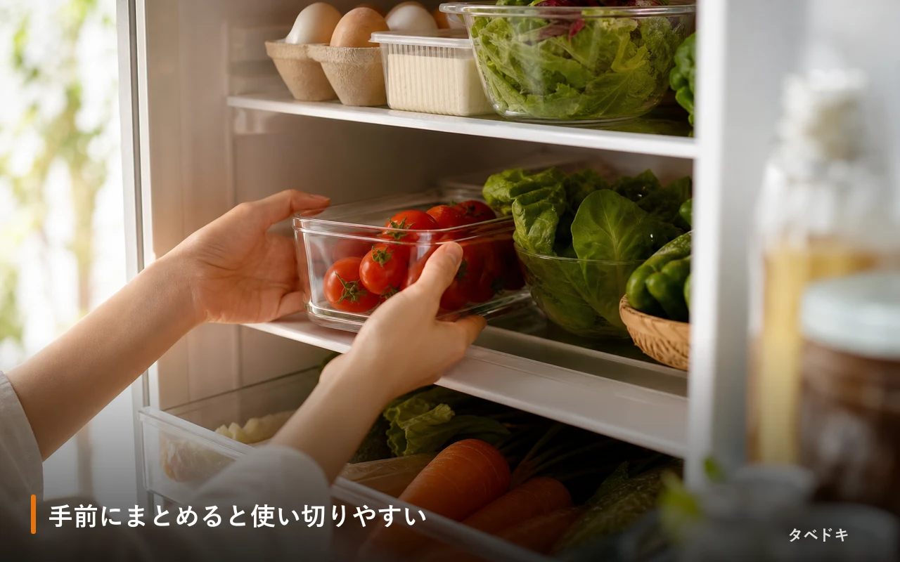 手前にまとめると使い切りやすい