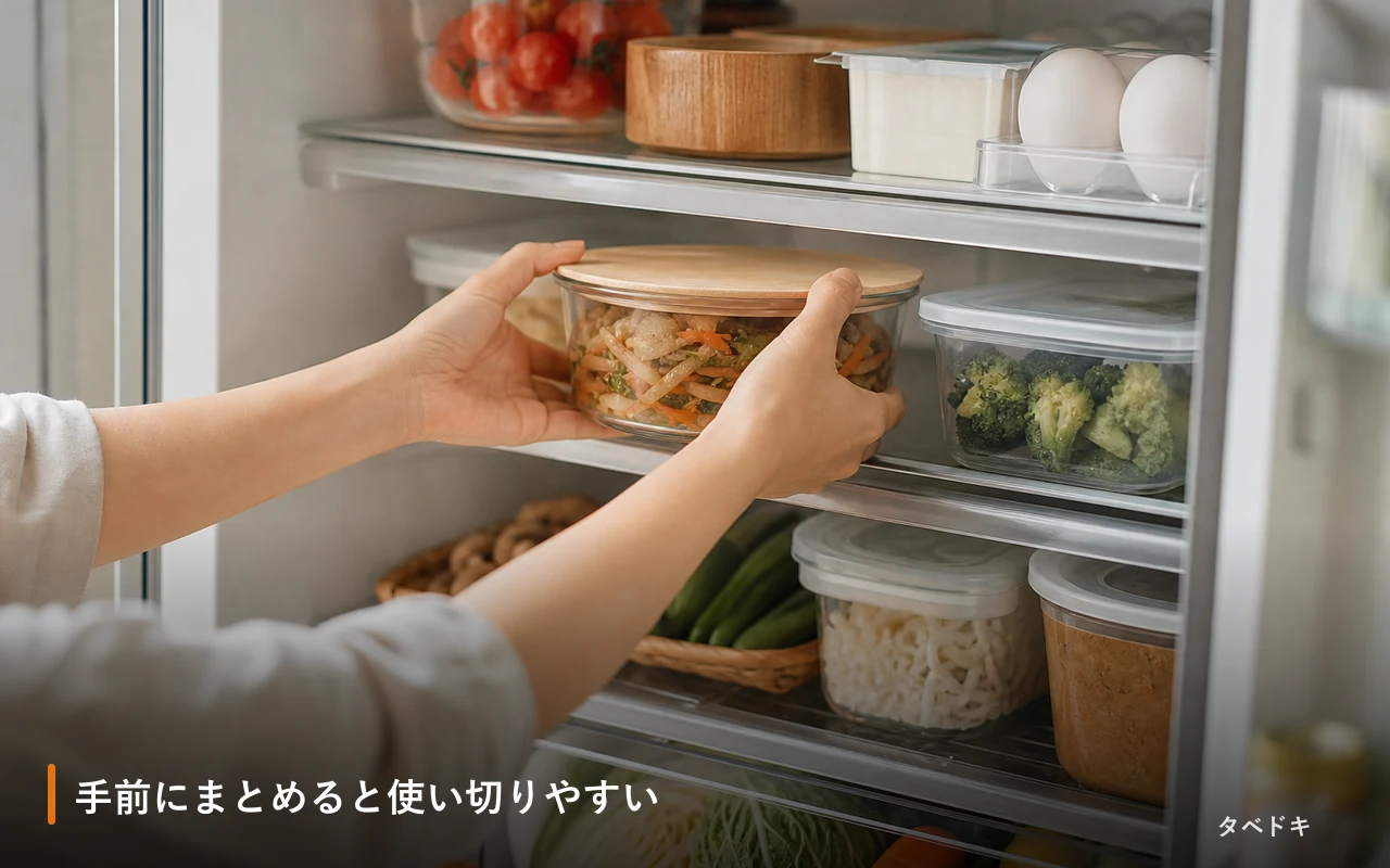手前にまとめると使い切りやすい