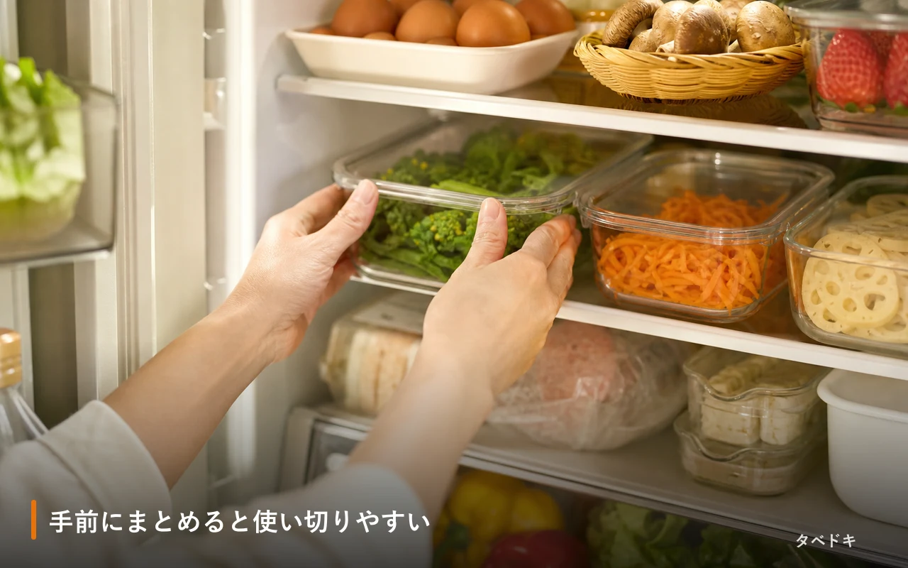 手前にまとめると使い切りやすい