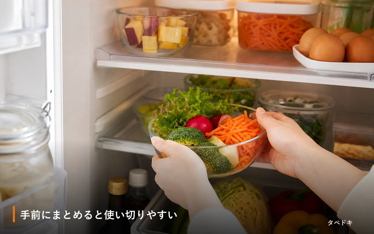 手前にまとめると使い切りやすい