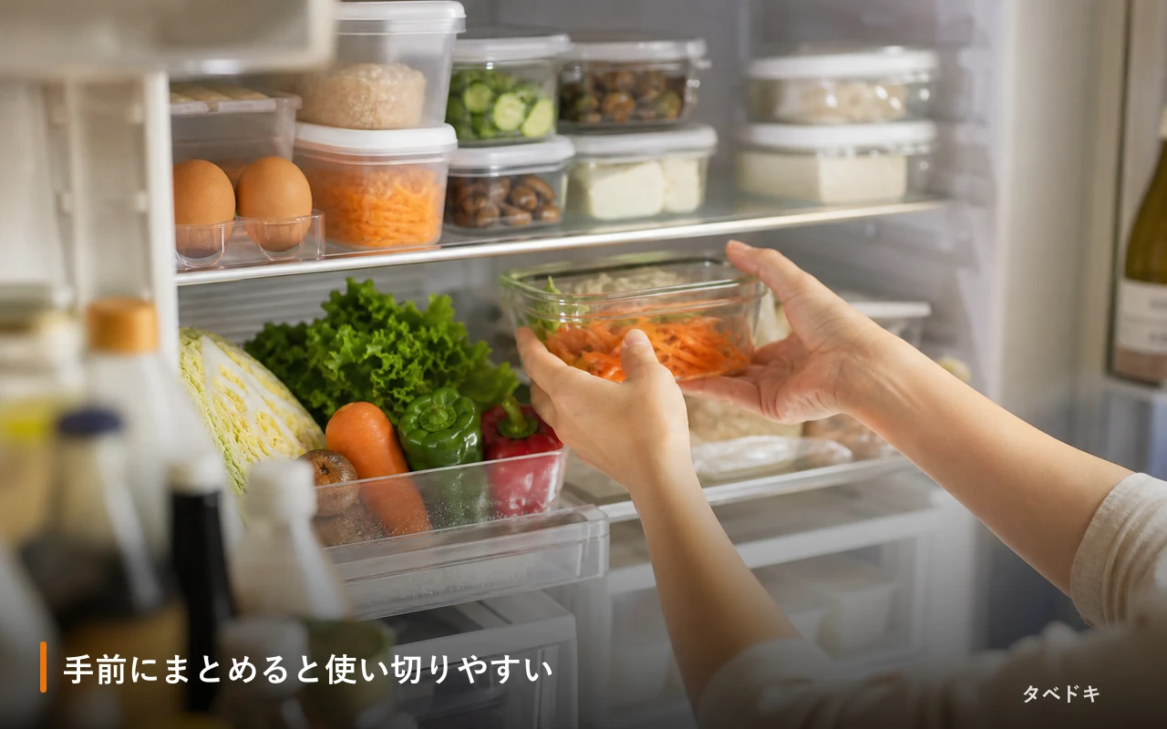 手前にまとめると使い切りやすい