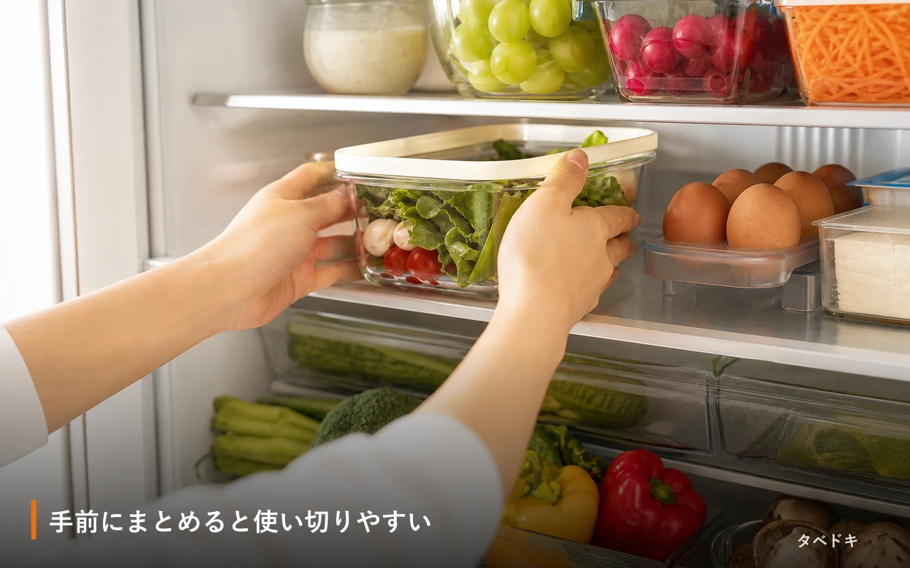 手前にまとめると使い切りやすい