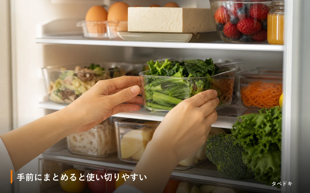 手前にまとめると使い切りやすい
