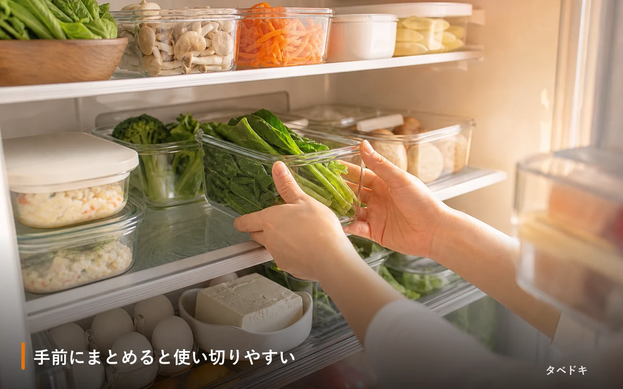 手前にまとめると使い切りやすい