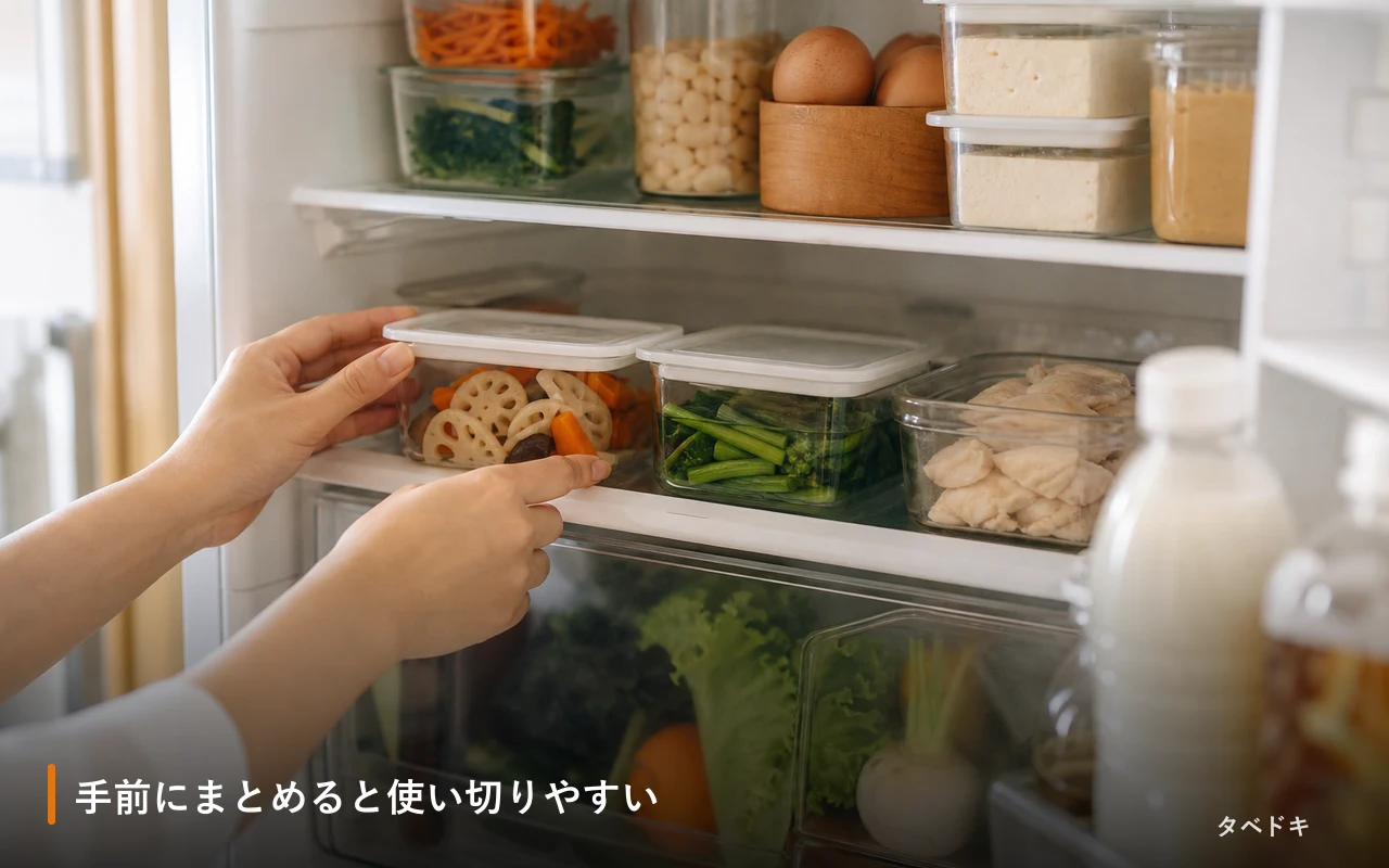 手前にまとめると使い切りやすい