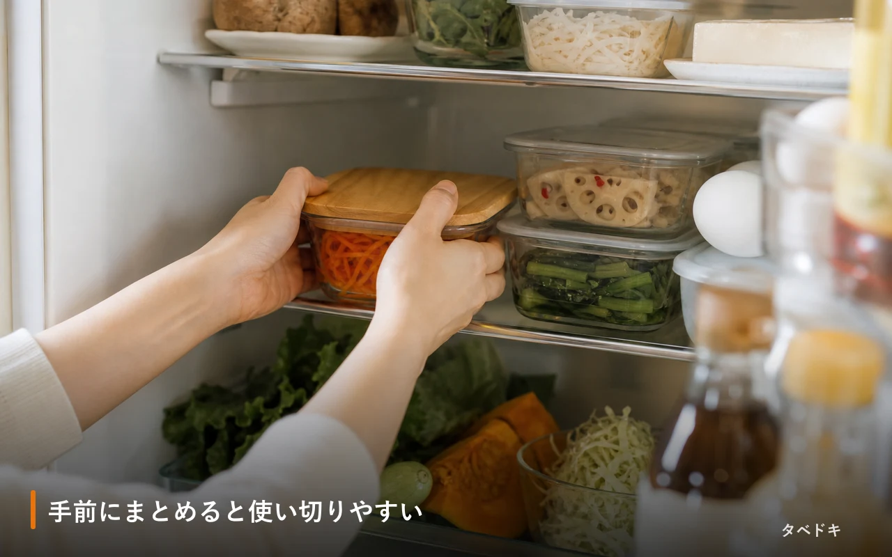 手前にまとめると使い切りやすい