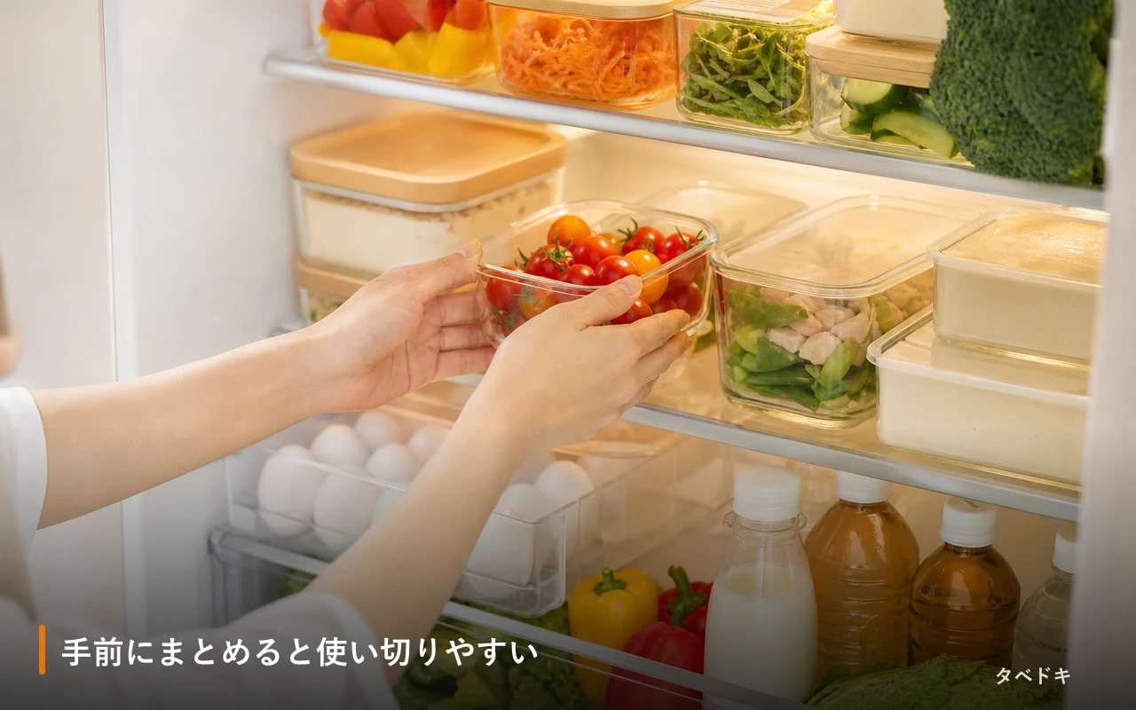手前にまとめると使い切りやすい