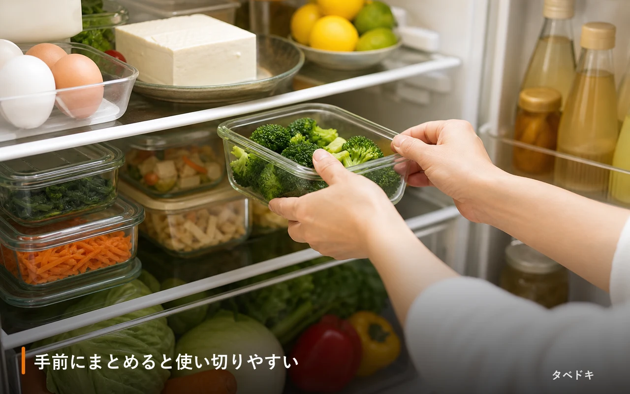 手前にまとめると使い切りやすい