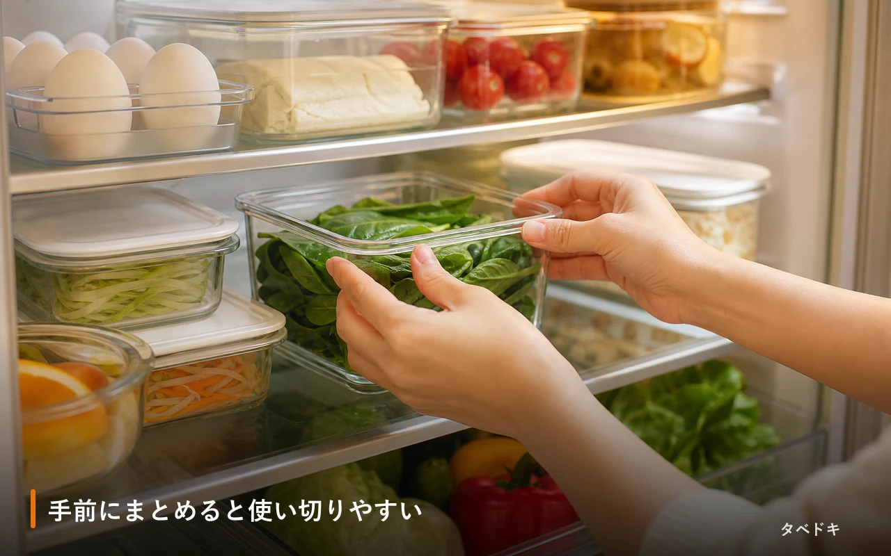 手前にまとめると使い切りやすい