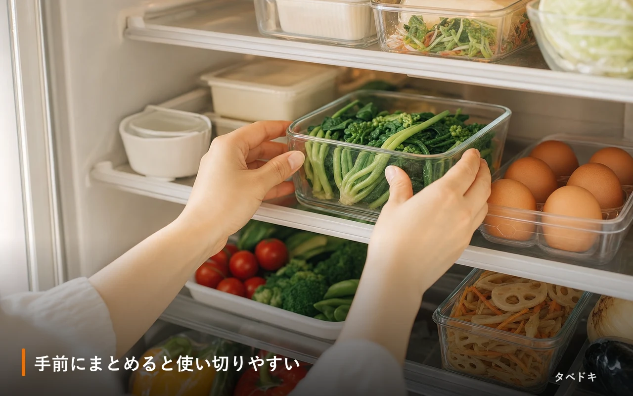 手前にまとめると使い切りやすい