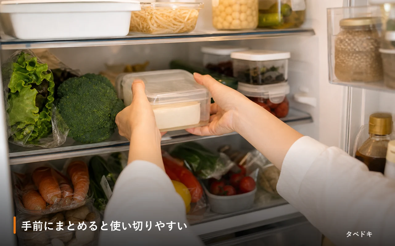 手前にまとめると使い切りやすい