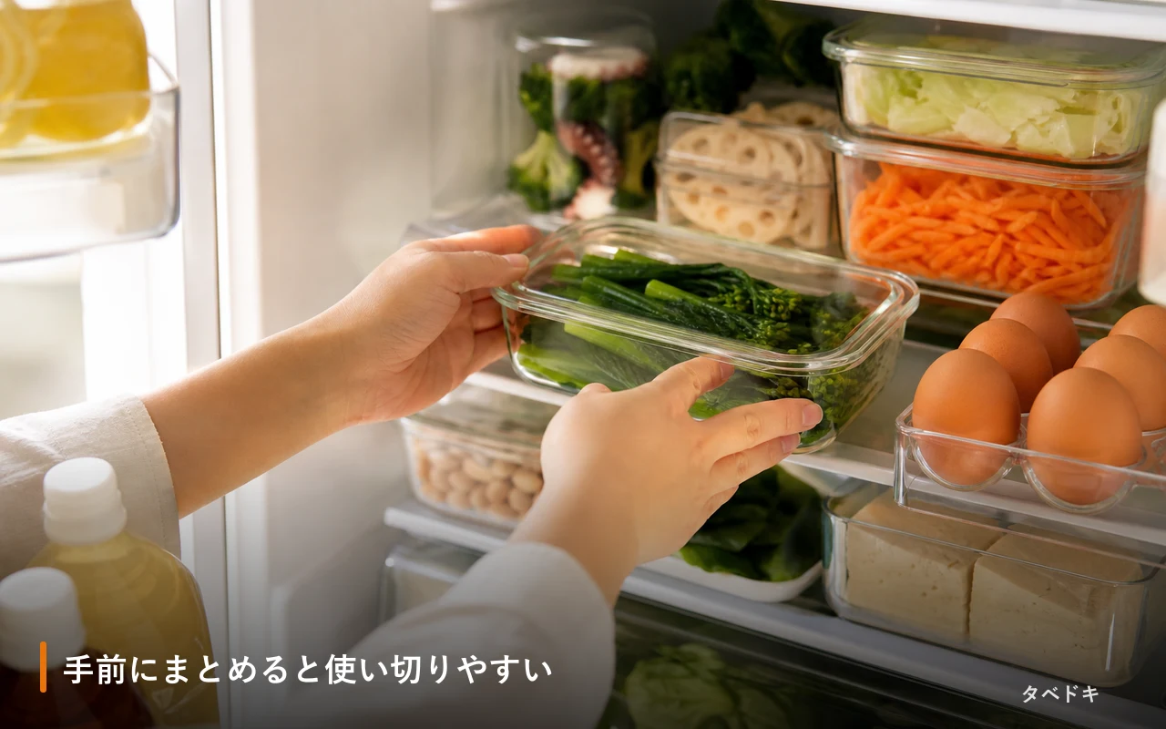 手前にまとめると使い切りやすい