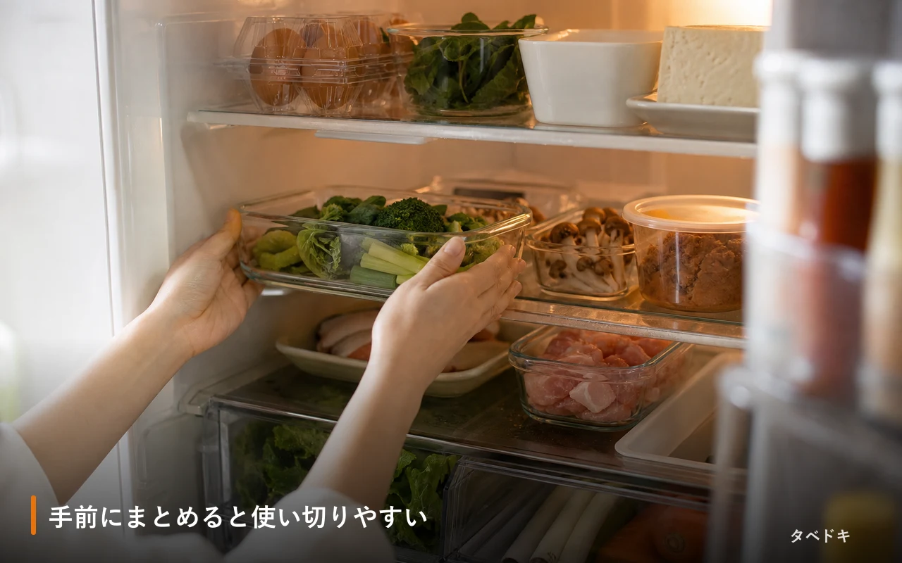 手前にまとめると使い切りやすい