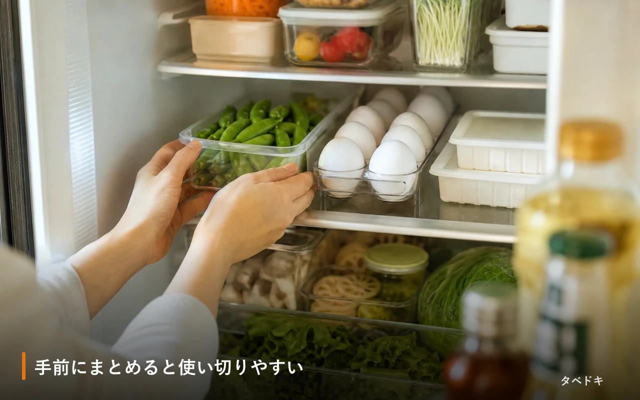 手前にまとめると使い切りやすい