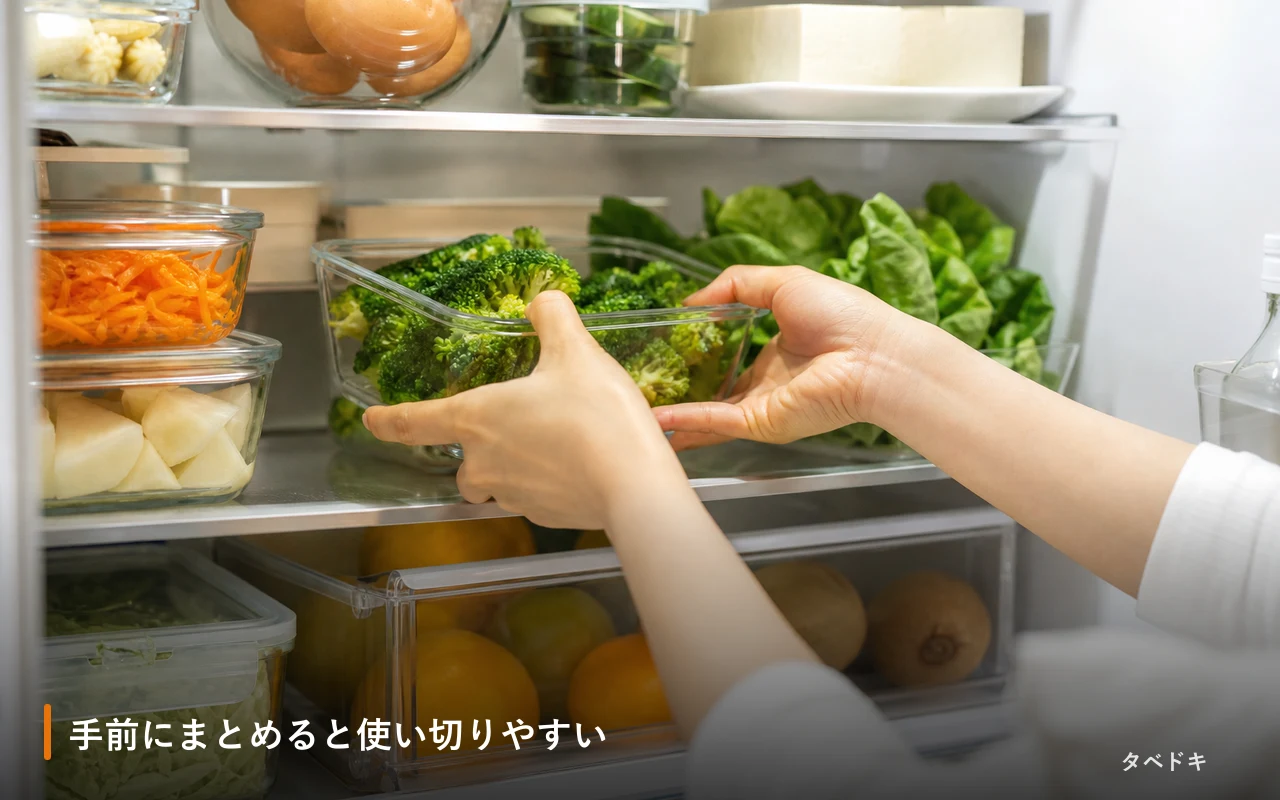 手前にまとめると使い切りやすい