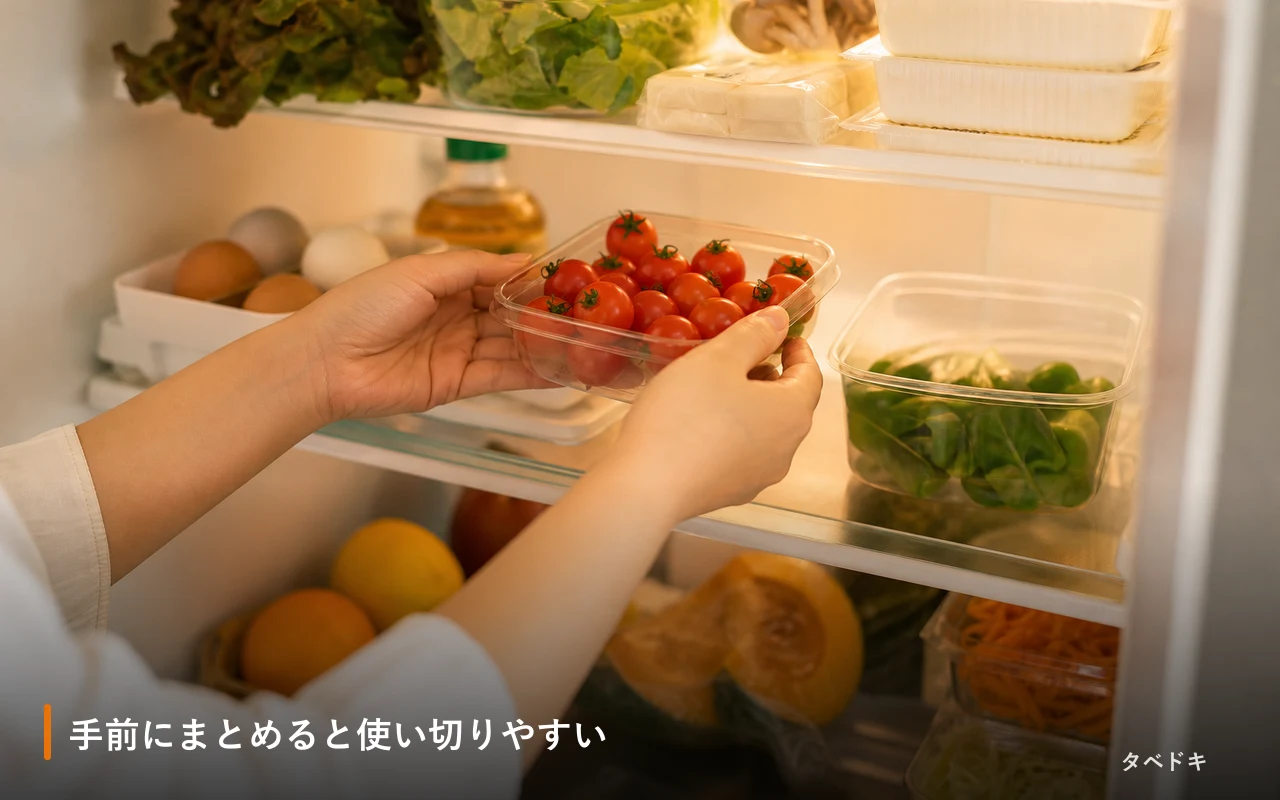 手前にまとめると使い切りやすい