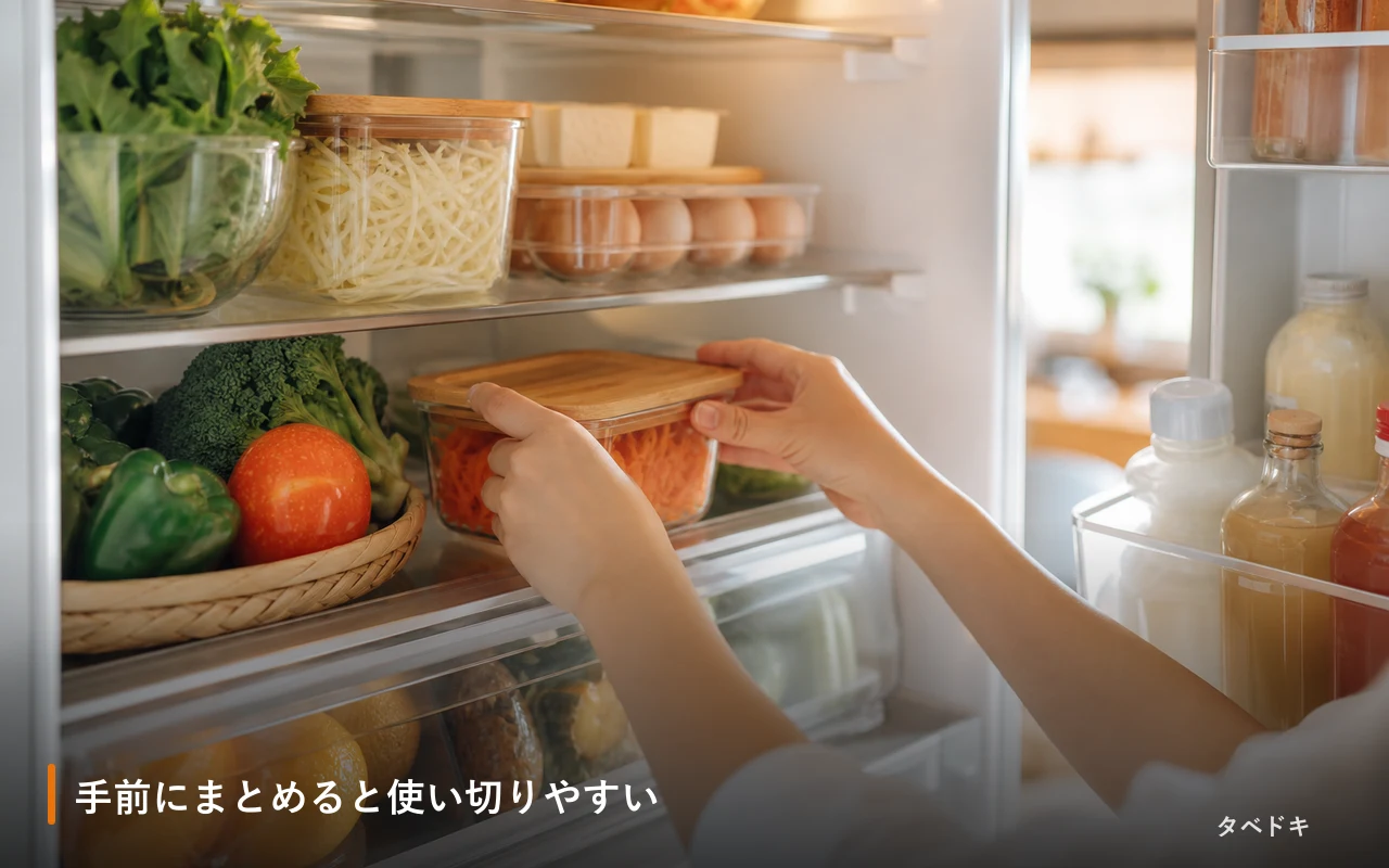 手前にまとめると使い切りやすい