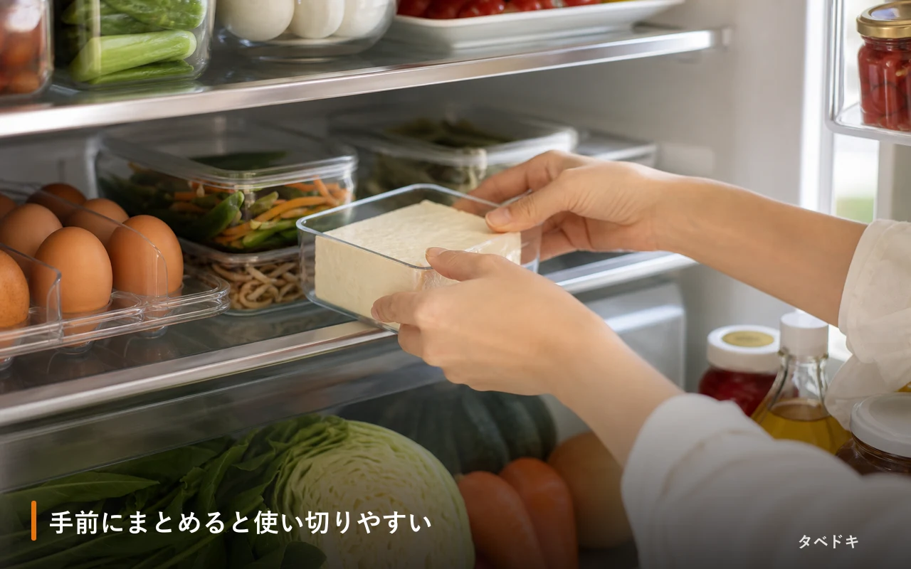 手前にまとめると使い切りやすい