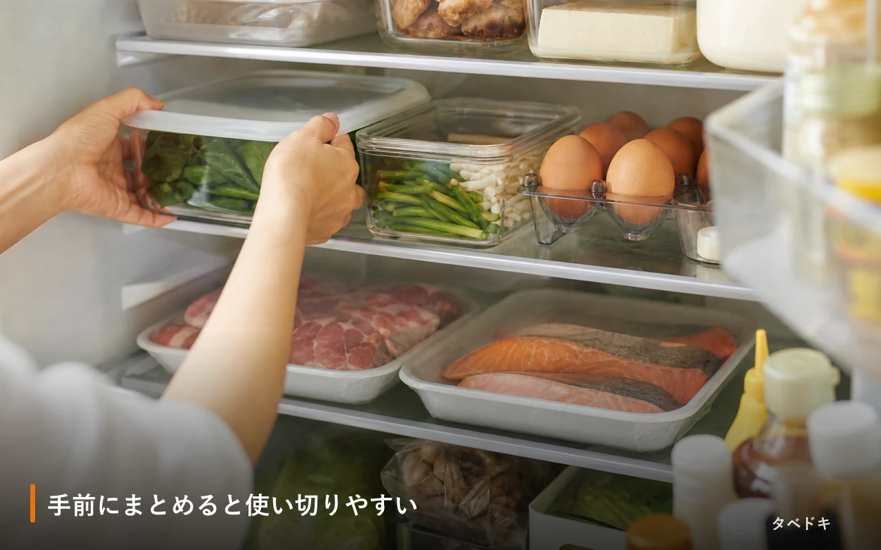 手前にまとめると使い切りやすい