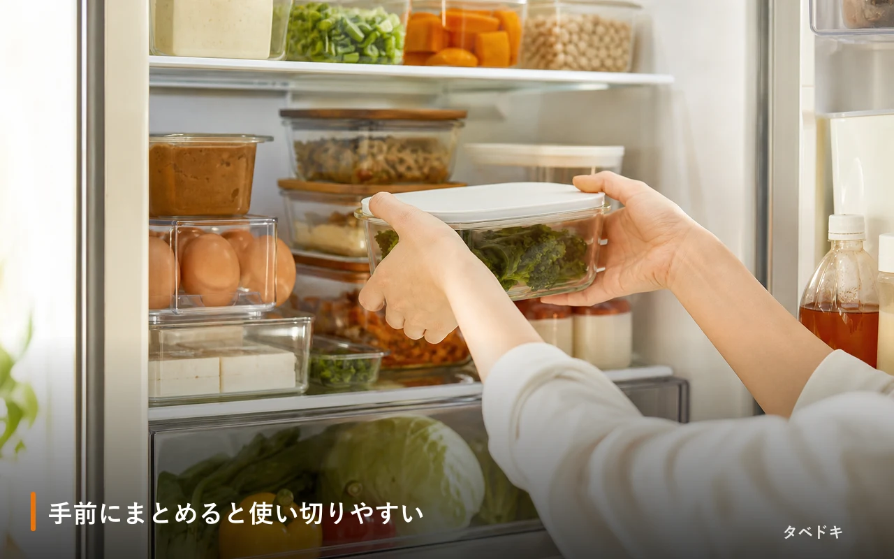 手前にまとめると使い切りやすい