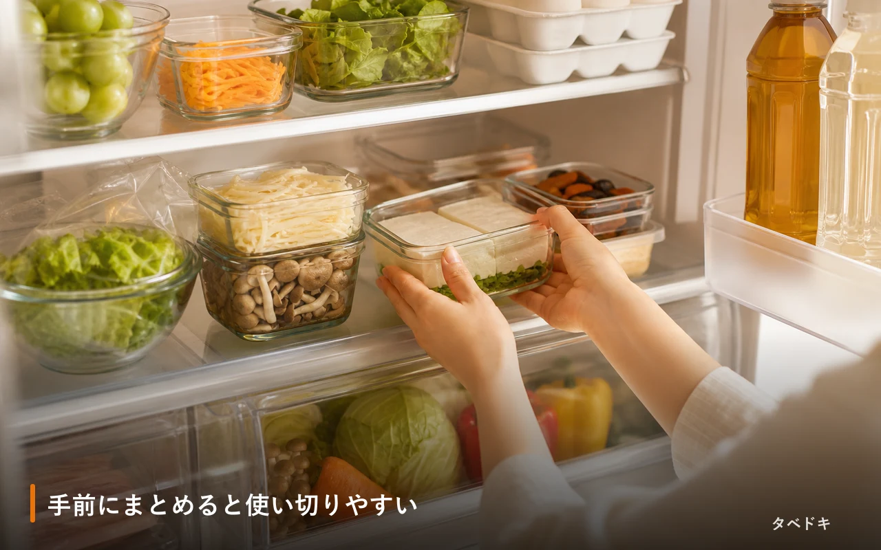 手前にまとめると使い切りやすい