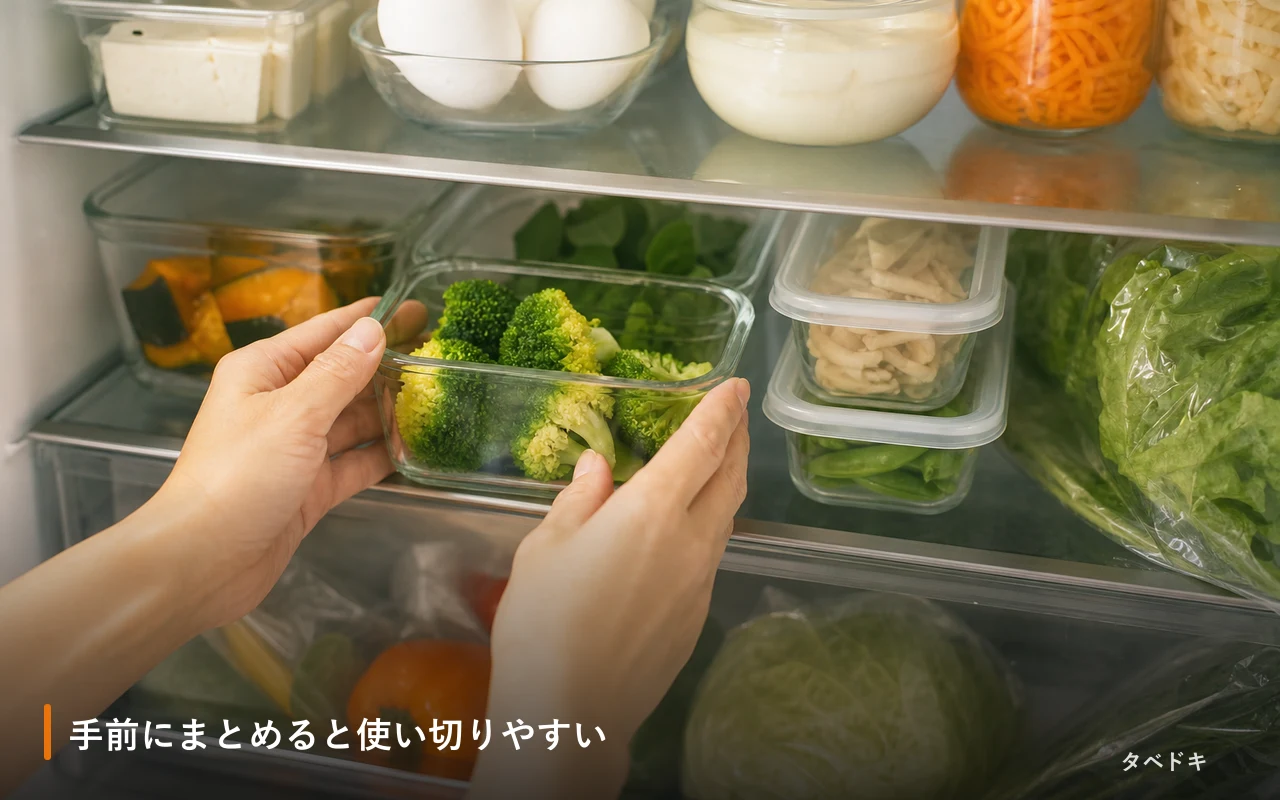手前にまとめると使い切りやすい