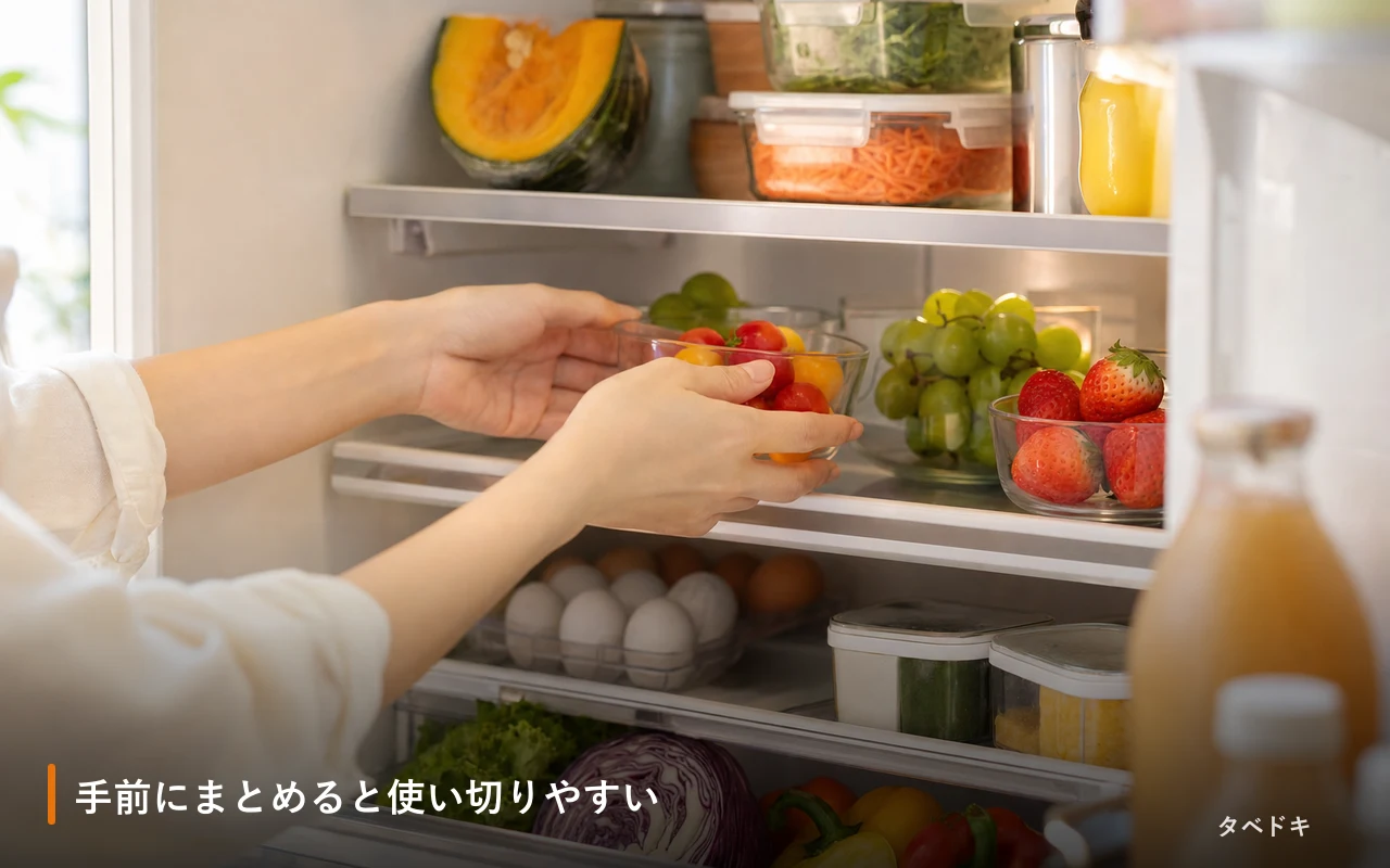 手前にまとめると使い切りやすい